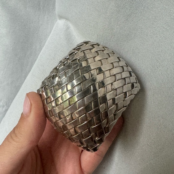 Very large woven 925 Sterling silver cuff bracelet - Picture 6 of 11